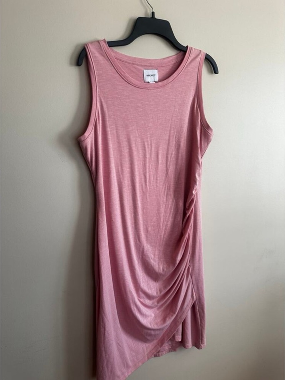 Ruched Side Pink Midi Dress - Soft Tank Style